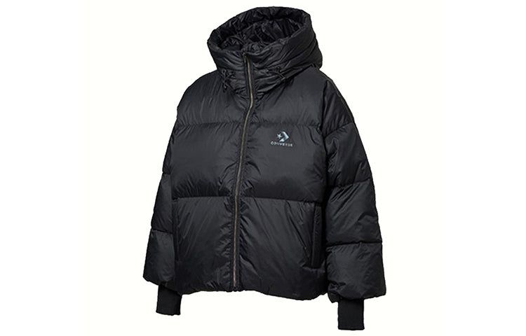(WMNS) Converse Short Down Fill Puffer Hooded Jacket 'Black' 10019326-A03 sold by KicksCrew product image thumbnail 3