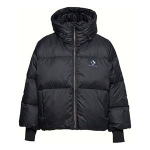 (WMNS) Converse Short Down Fill Puffer Hooded Jacket 'Black' 10019326-A03 sold by KicksCrew