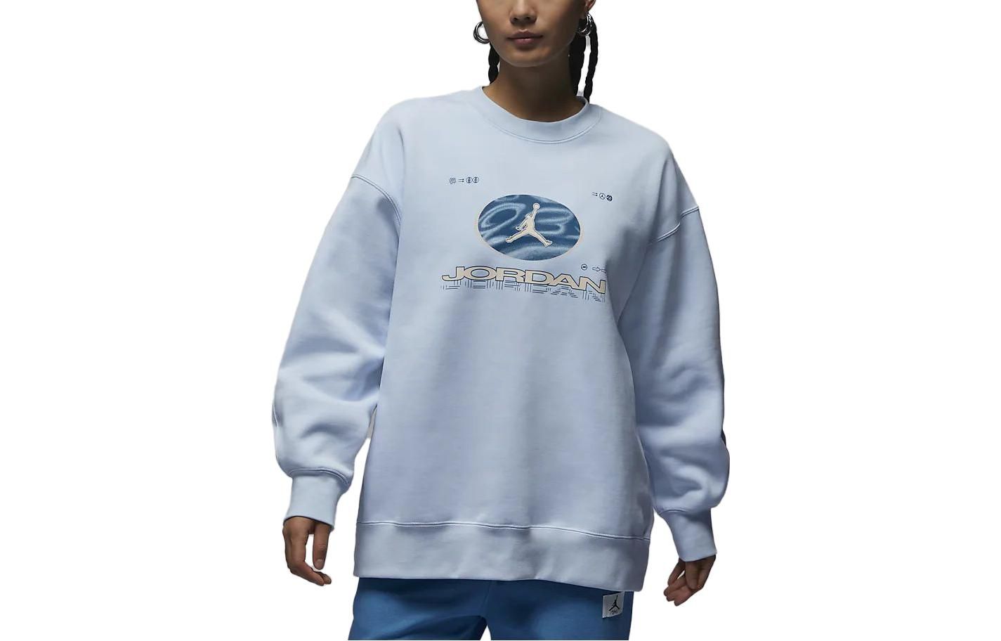 (WMNS) Air Jordan Fearless Fleece Sweatshirt Asia Sizing 'Light Blue' FV4021-423 sold by KicksCrew product image thumbnail 2