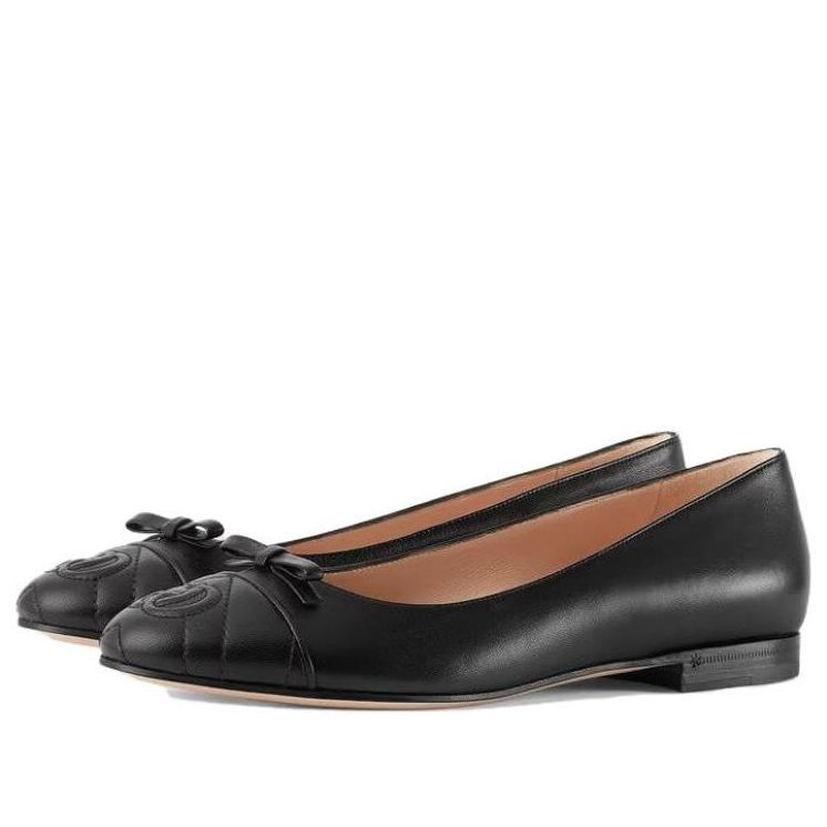 (WMNS) GUCCI Ballet Flat With Double G Leather 'Black' 680878-BKO60-1000 sold by KicksCrew