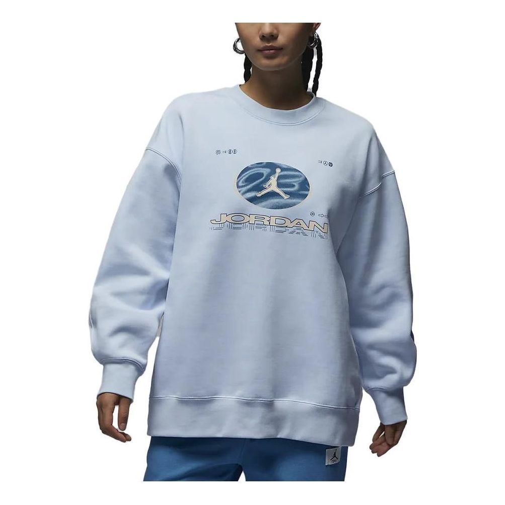 (WMNS) Air Jordan Fearless Fleece Sweatshirt Asia Sizing 'Light Blue' FV4021-423 sold by KicksCrew