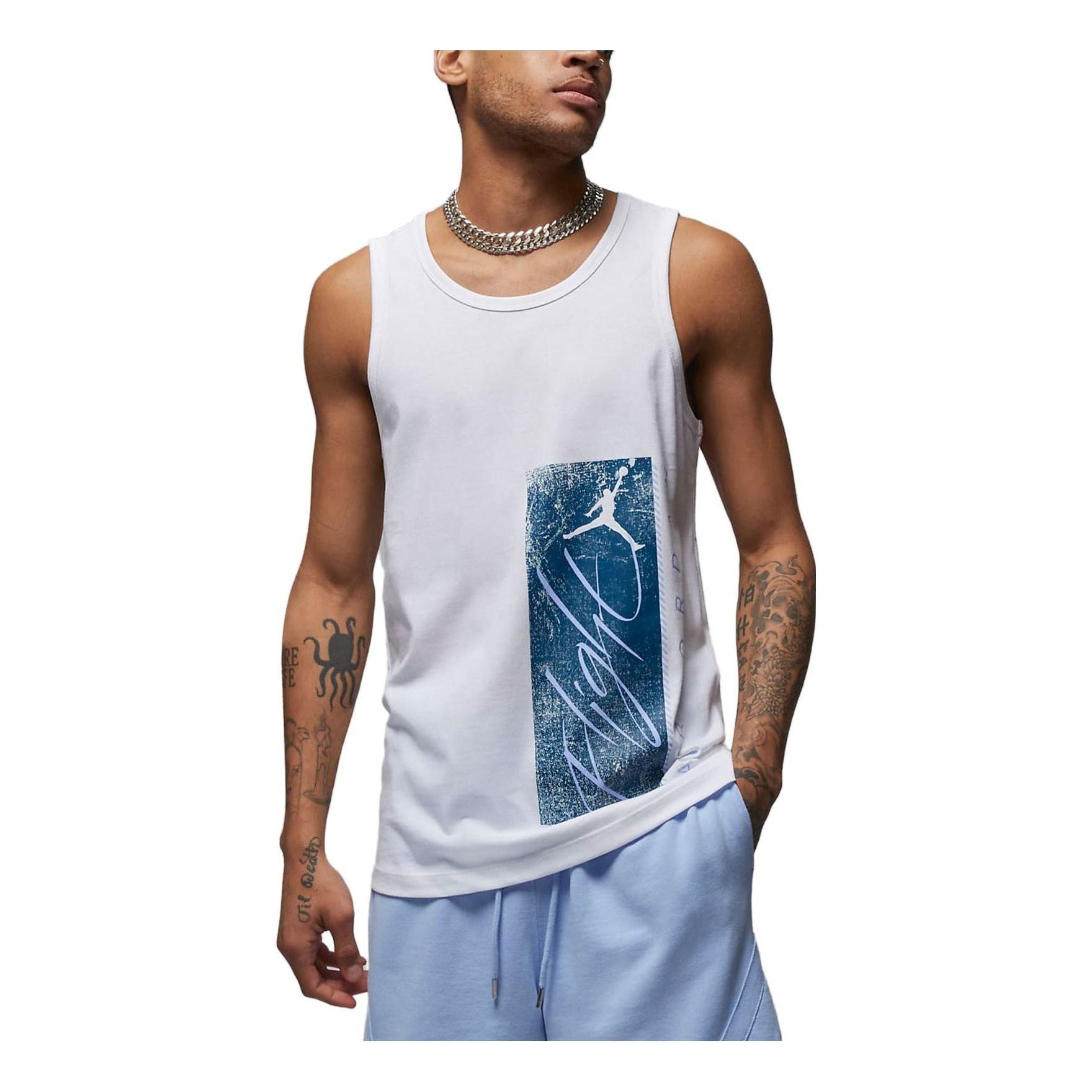 Air Jordan Essentials Graphic Tank 'White Blue' FJ2084-100 sold by KicksCrew