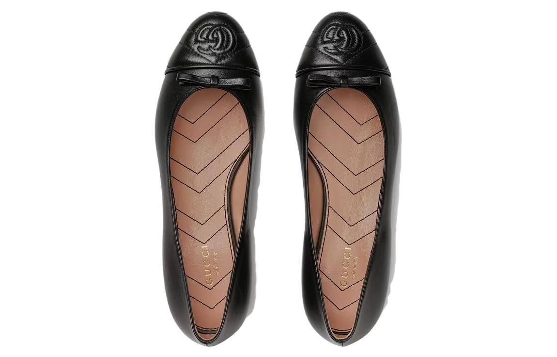 (WMNS) GUCCI Ballet Flat With Double G Leather 'Black' 680878-BKO60-1000 sold by KicksCrew product image thumbnail 3