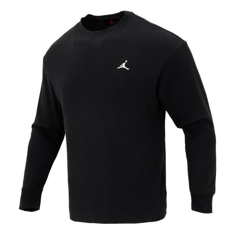 Air Jordan Essential Waffle Knit Long Sleeve Top Asia Sizing 'Black' FD7462-010 sold by KicksCrew