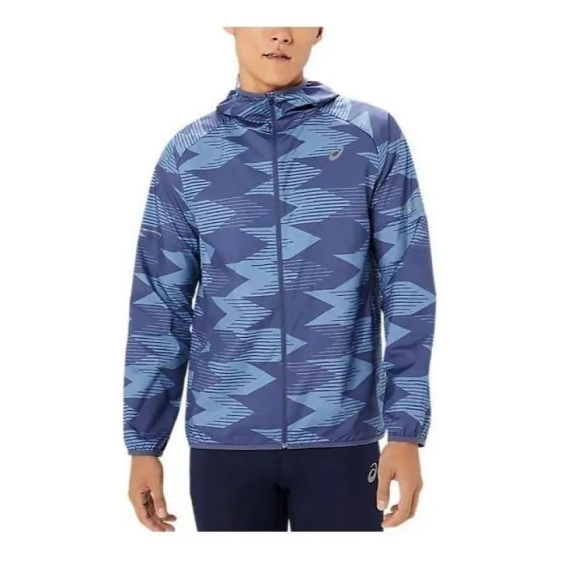 ASICS Packable Graphic Jacket Asia Sizing 'Thunder Blue' 2011D013-401 sold by KicksCrew