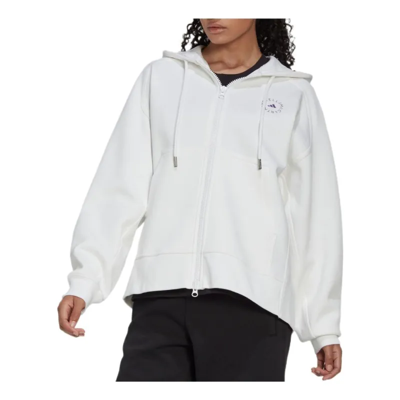 (WMNS) adidas by Stella McCARTNEY Fleece Jacket 'White' HG2004 sold by KicksCrew