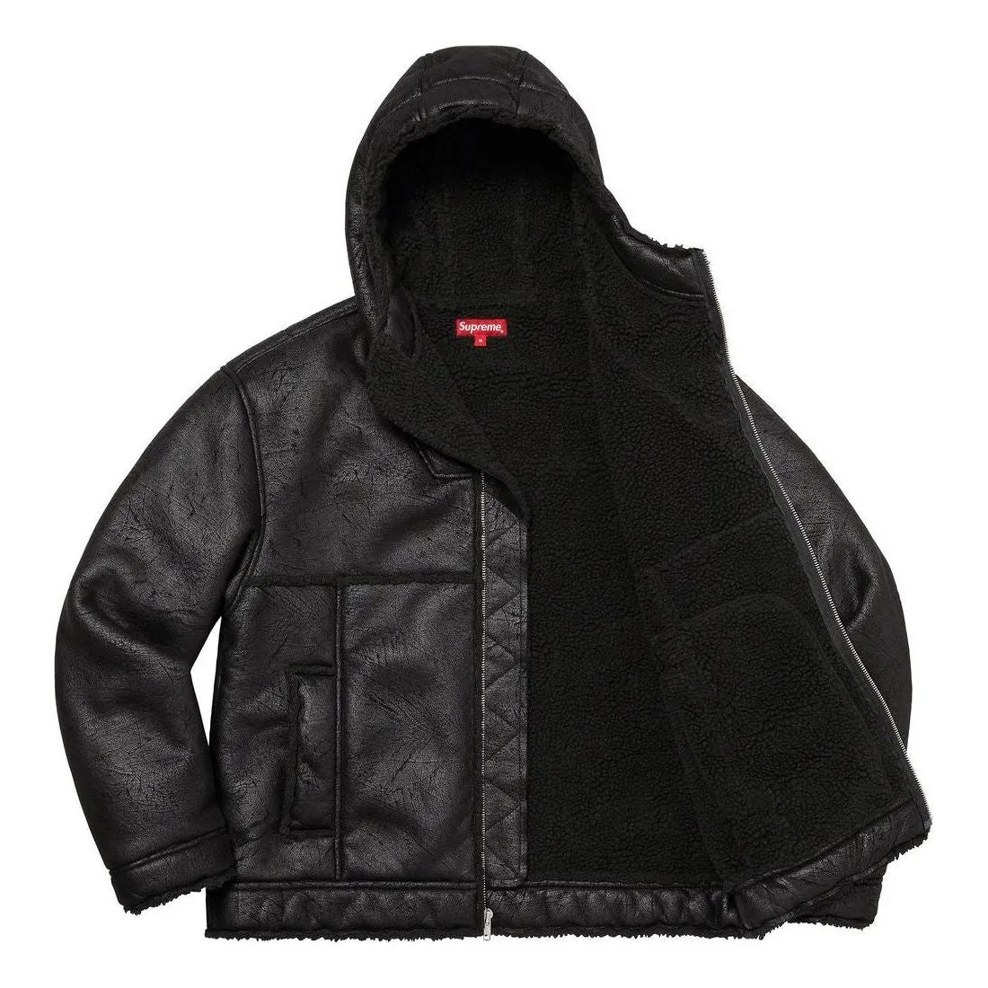 Supreme Faux Shearling Hooded Jacket 'Black' SUP-SS23-084 sold by KicksCrew product image thumbnail 3