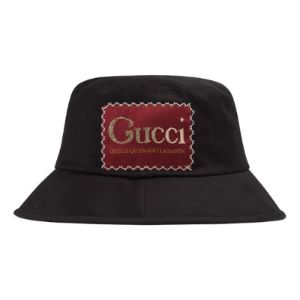 Gucci Cotton Bucket Hat With Gucci Label 'Black' 627174-4HK02-1000 sold by KicksCrew