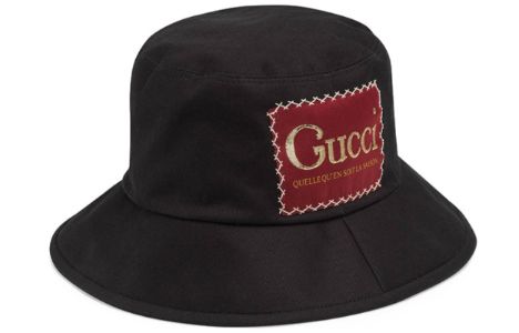 Gucci Cotton Bucket Hat With Gucci Label 'Black' 627174-4HK02-1000 sold by KicksCrew