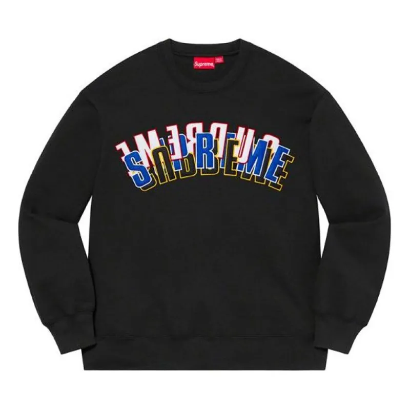 Supreme Stacked Crewneck 'Black White Blue' SUP-SS21-414 sold by KicksCrew
