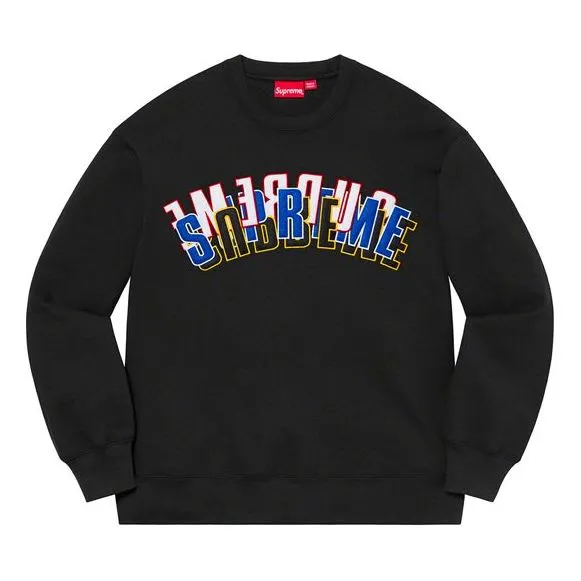 Supreme Stacked Crewneck 'Black White Blue' SUP-SS21-414 sold by KicksCrew