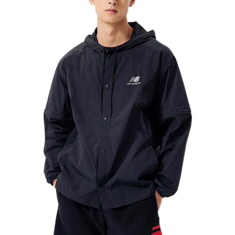 New Balance Logo Print Casual Jacket 'Black' AMJ22368-BK sold by KicksCrew product image thumbnail 3