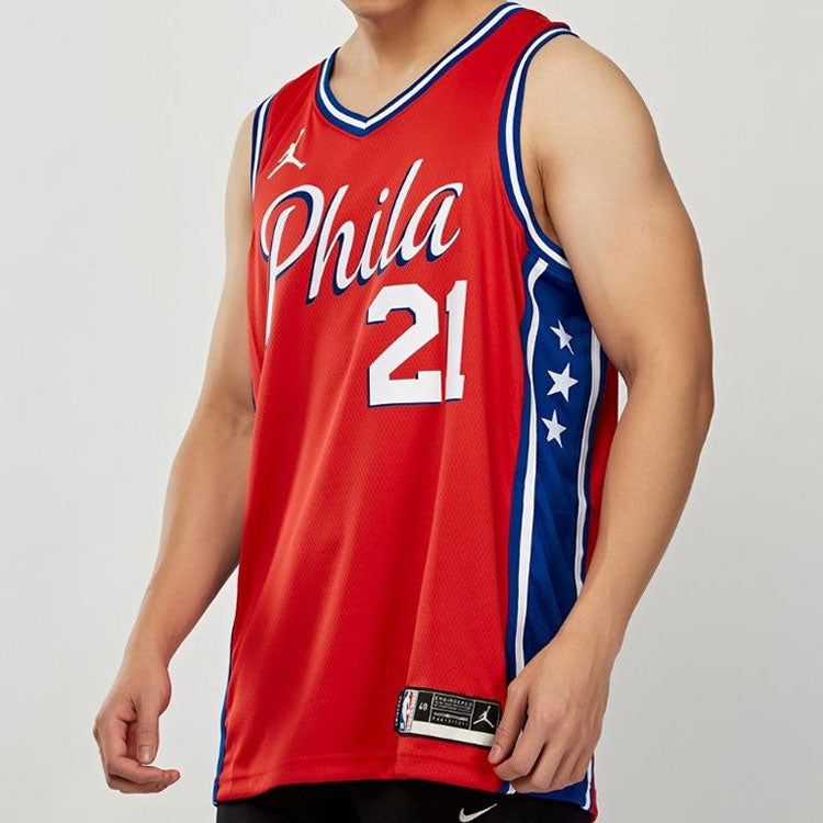 Air Jordan x NBA Philadelphia 76ers Jerseys 'Joel Embiid 21' CV9490-666 sold by KicksCrew product image thumbnail 3
