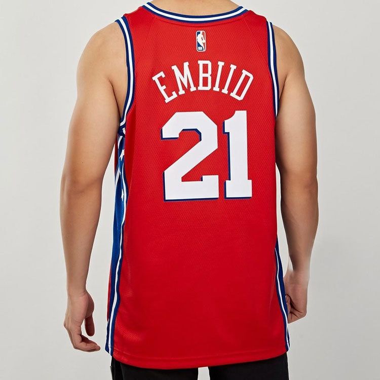 Air Jordan x NBA Philadelphia 76ers Jerseys 'Joel Embiid 21' CV9490-666 sold by KicksCrew product image thumbnail 4