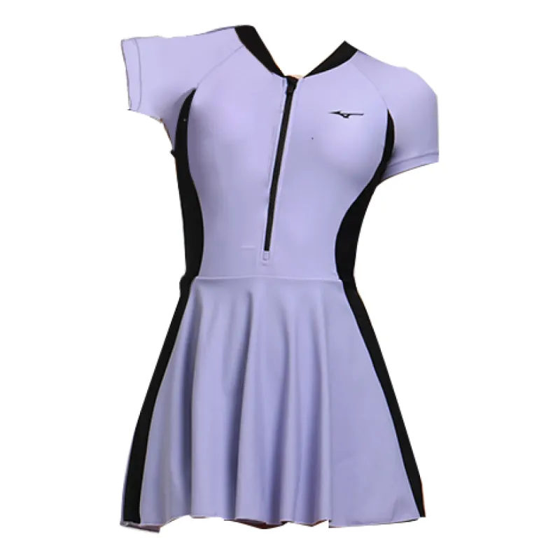 (WMNS) Mizuno One Piece Skirt Swimsuit 'Purple' N2CA1322 sold by KicksCrew