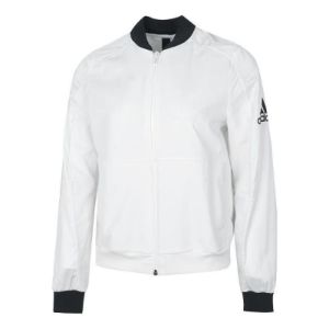 (WMNS) Adidas Fleece Bomber Jackets 'White Black' GP0616 sold by KicksCrew