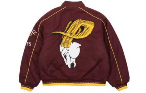 Palace SS22 Varsity Jacket 'Burgundy' P22JK108 sold by KicksCrew