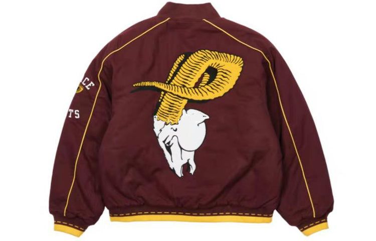 Palace SS22 Varsity Jacket 'Burgundy' P22JK108 sold by KicksCrew product image thumbnail 2