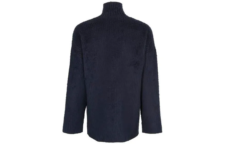 Balenciaga Brushed Cotton Scribble Logo Turtleneck Jersey Sweater 'Navy' 625935T31828065 sold by KicksCrew product image thumbnail 2