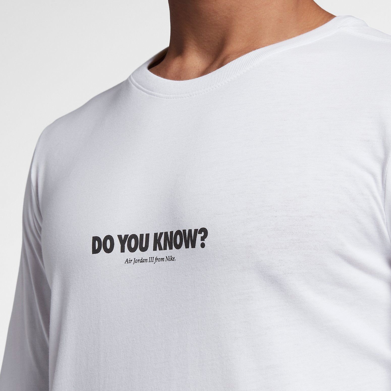 Air Jordan Retro 3 Long Sleeve T-Shirt 'White' 943938-100 sold by KicksCrew product image thumbnail 2