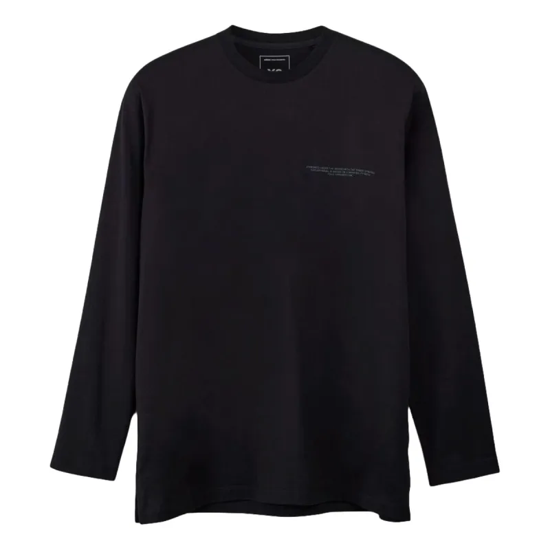 adidas Y-3 Logo Long Sleeve T-shirt 'Black' JE9280 sold by KicksCrew