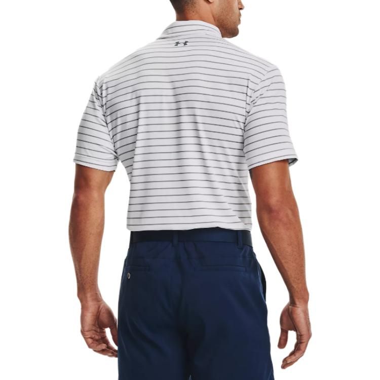Under Armour Playoff Core Stripe Polo Shirt 'White Grey' 1351130-014 sold by KicksCrew product image thumbnail 3