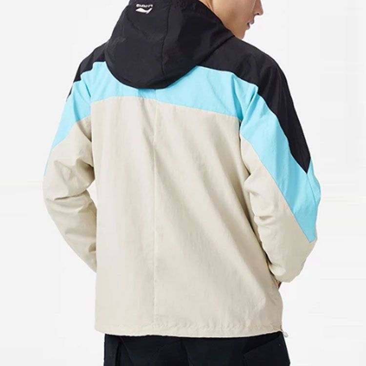 Li-Ning Logo Color Block Full Zip Hooded Jacket 'Black Oatmeal' AFDS033-5 sold by KicksCrew product image thumbnail 4