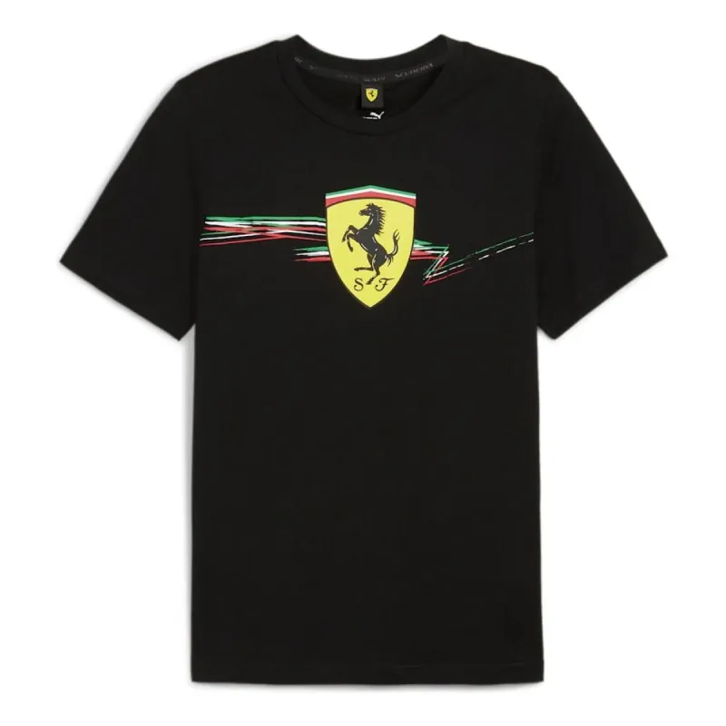 PUMA Scuderia Ferrari Race Big Shield T-shirt 'Black' 627055-01 sold by KicksCrew