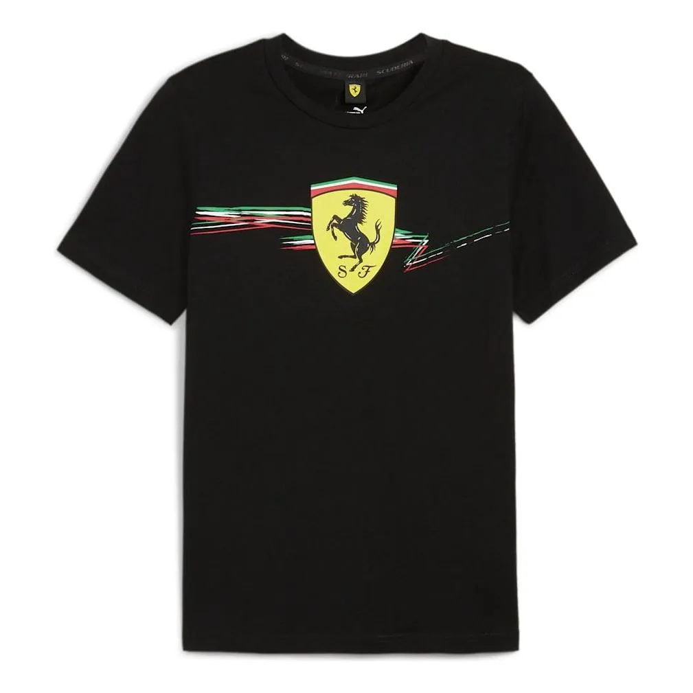 PUMA Scuderia Ferrari Race Big Shield T-shirt 'Black' 627055-01 sold by KicksCrew