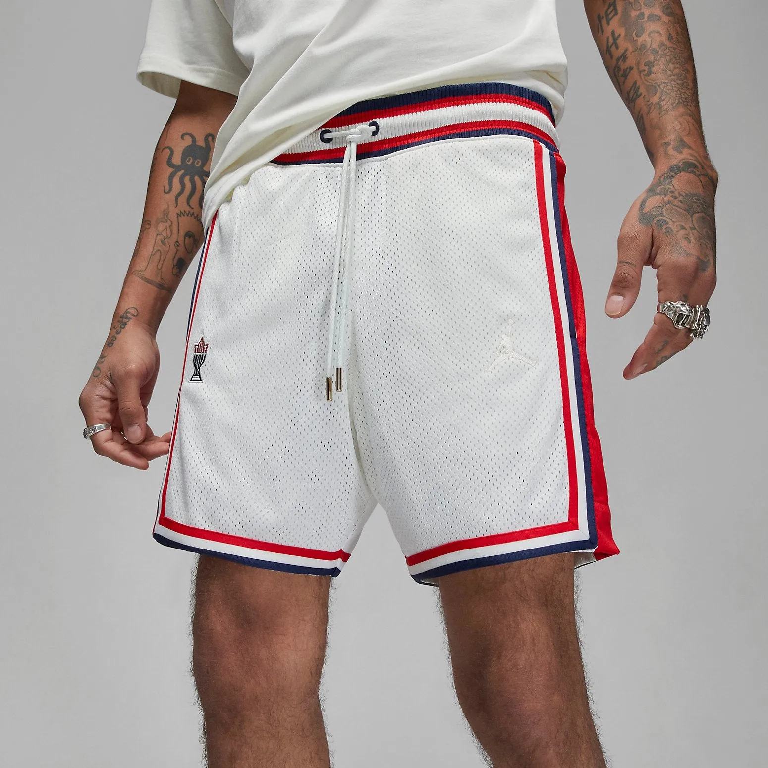 Air Jordan x Trophy Room Game Shorts 'White Red' DR2956-133 sold by KicksCrew product image thumbnail 3