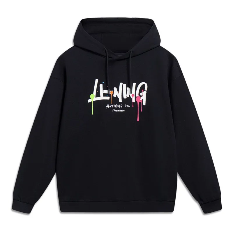 Li-Ning Anything Is Possible Graphic Hoodie 'Black' AWDT559-2 sold by KicksCrew