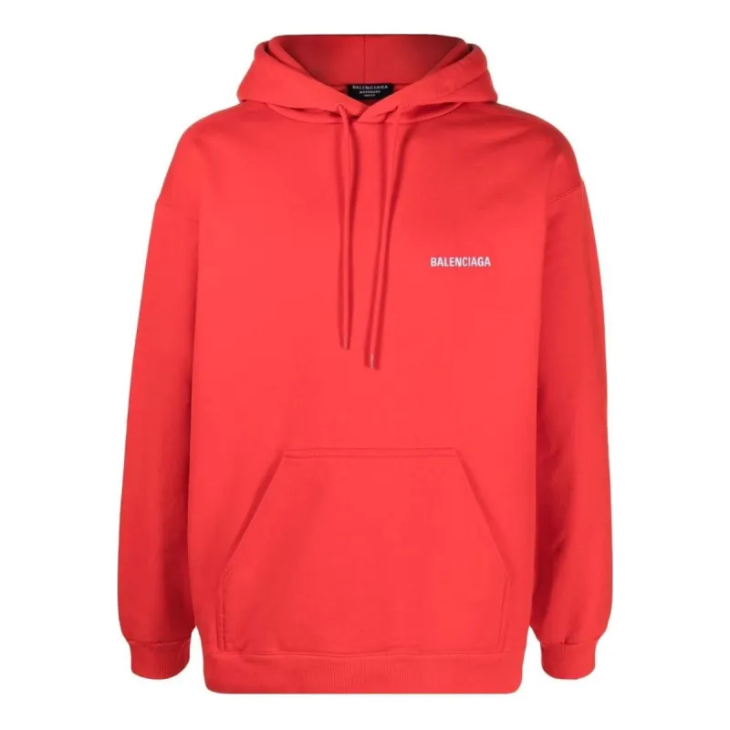 Balenciaga Back Logo Hoodie Regular Fit 'Bright Red' 600583TMVF53168 sold by KicksCrew