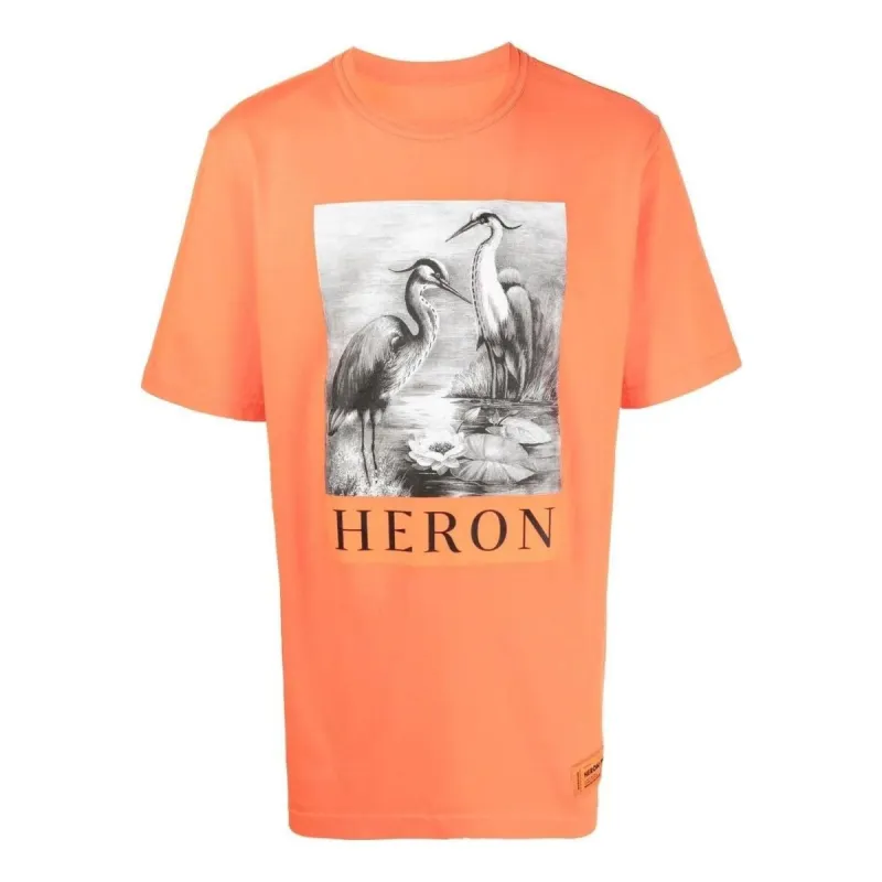 HERON PRESTON Heron T-shirt 'Orange' HMAA026C99JER0012210 sold by KicksCrew