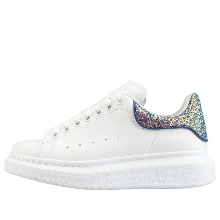 (WMNS) Alexander McQueen Oversized Sneaker 'White Petrol Blue Glitter' 558945WICG59994 sold by KicksCrew
