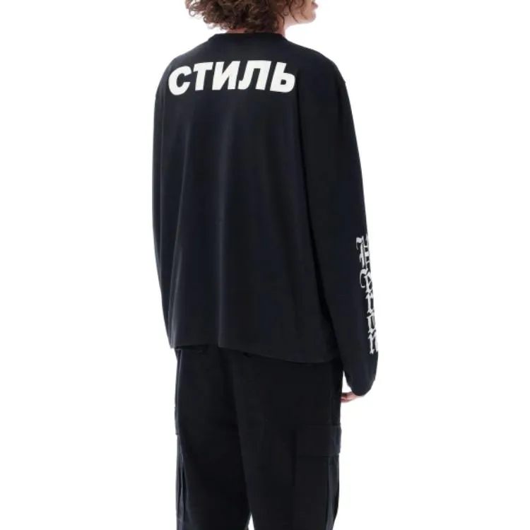 HERON PRESTON Fw22 Flaming Skull Long-Sleeve T-shirt 'Black White' HMAB026F22JER0011001 sold by KicksCrew product image thumbnail 4