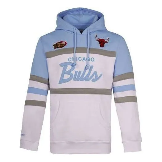 Mitchell & Ness x Chicago Bulls Head Coach Pullover Hoodie 'Blue White' FPHDSC19029-CBUWHLB sold by KicksCrew