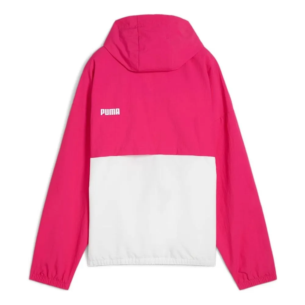 (WMNS) PUMA Oversized Hooded Windbreaker Jacket 'Pink' 675372-48 sold by KicksCrew product image thumbnail 2