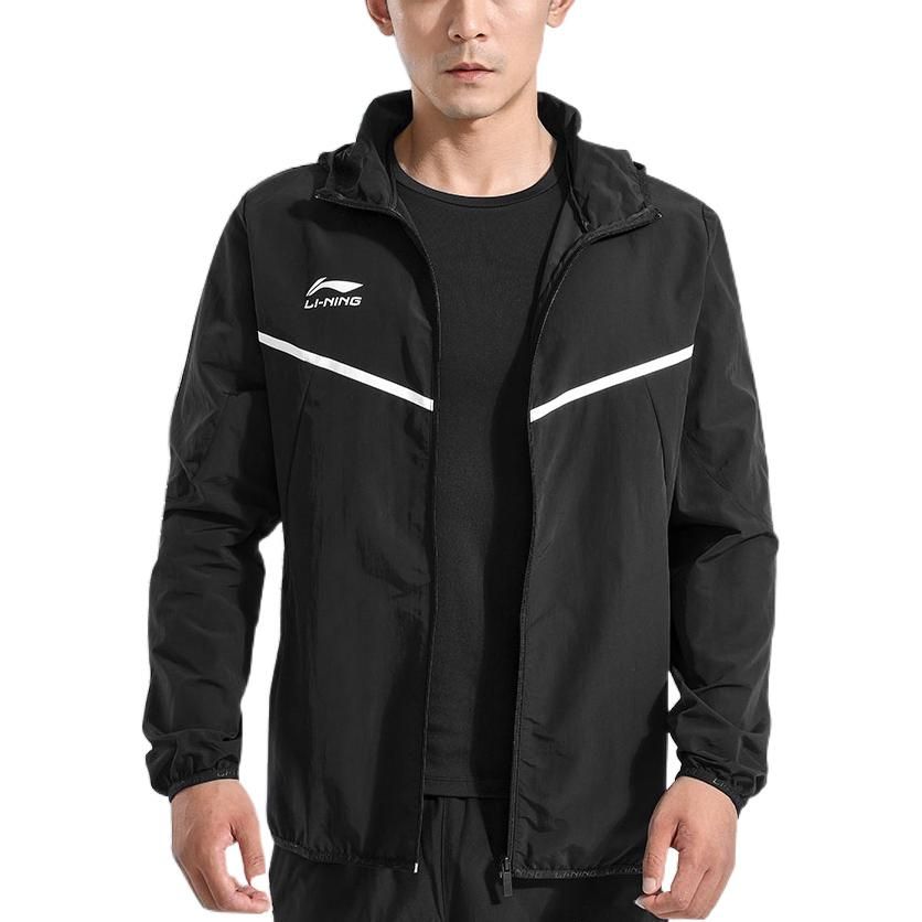 Li-Ning Logo Sports Full Zip Hooded Jacket 'Black' AFDR301-3 sold by KicksCrew product image thumbnail 2