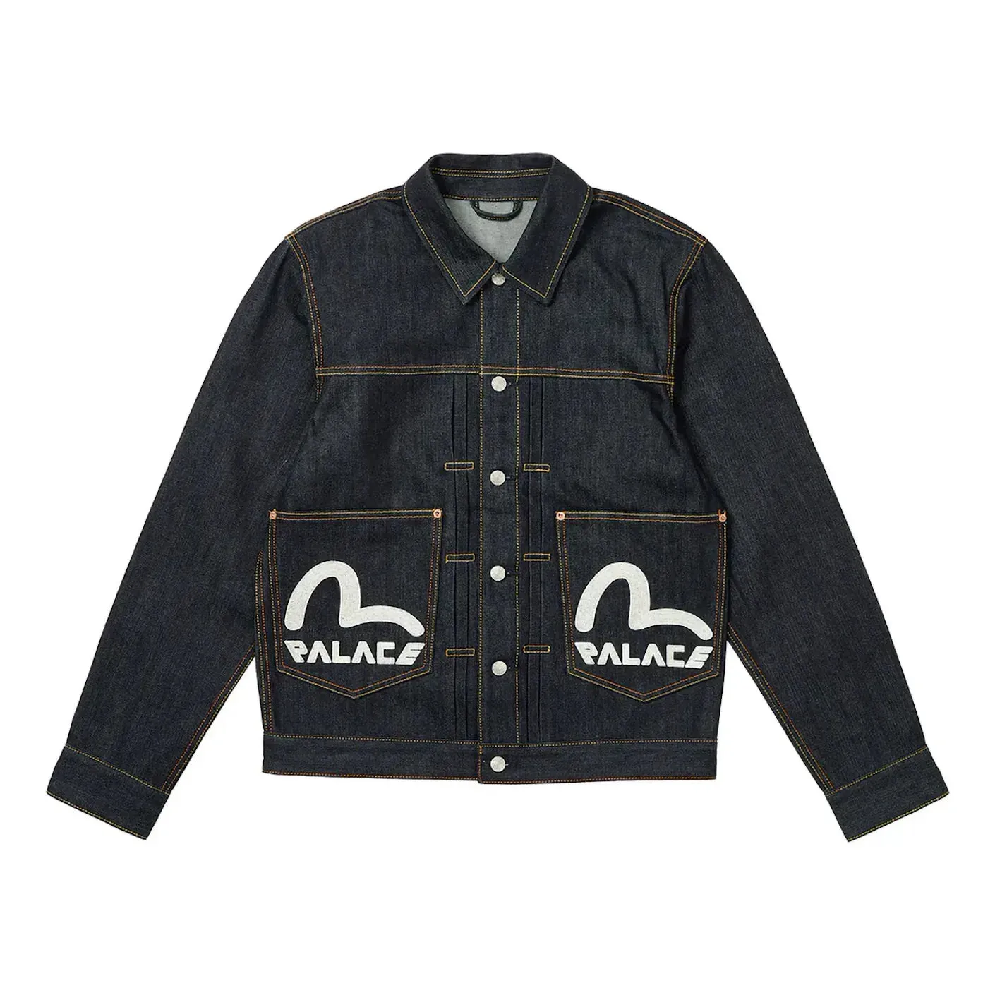 Palace x Evisu Dice Denim Jacket 'Raw' 2ESPAM4DJ1147XXDNINDX sold by KicksCrew
