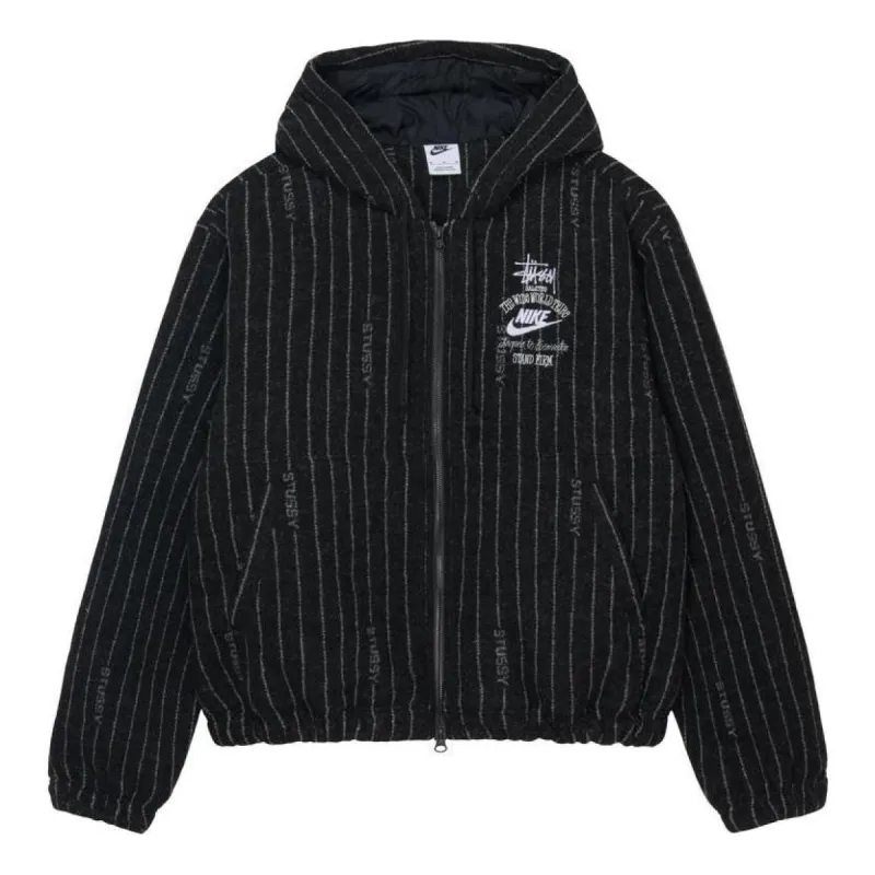 Nike x Stssy Striped Wool Jacket (Asia Sizing) 'Black'  DR4413-010 sold by KicksCrew