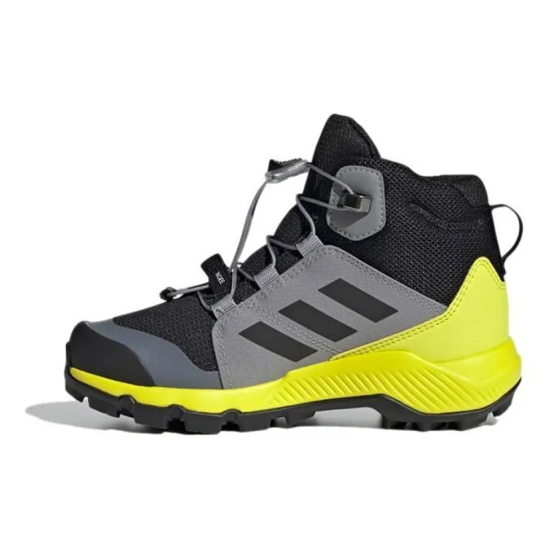 (GS) Adidas Terrex Mid Gore-Tex Hiking Shoes 'Black Grey Solar Yellow' FX4166 sold by KicksCrew