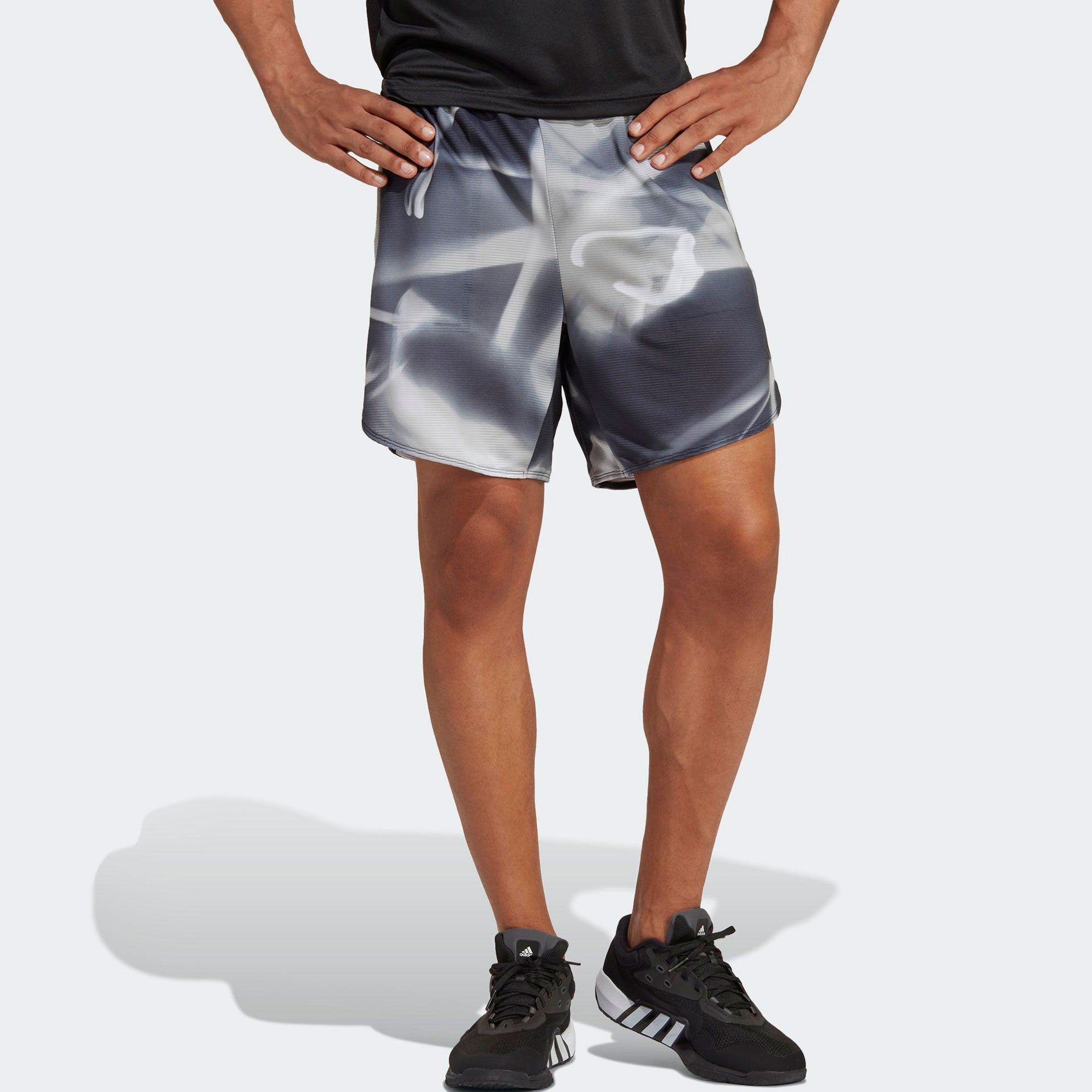 Adidas Designed For Training HEAT.RDY HIIT Allover Print Training Shorts 'Sliver Black' IC2039 sold by KicksCrew product image thumbnail 2
