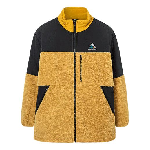 Men's ANTA Outdoor Series lamb's wool Colorblock Knit Stay Warm Stand Collar logo Jacket Yellow 152146705-2 sold by KicksCrew