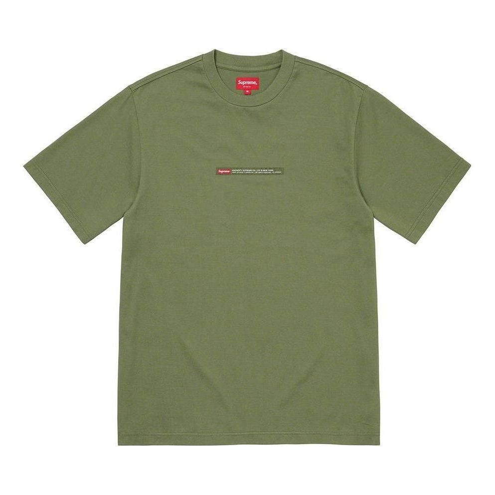 Supreme Property Label S/S T-Shirt 'Olive Green' SUP-FW22-171 sold by KicksCrew