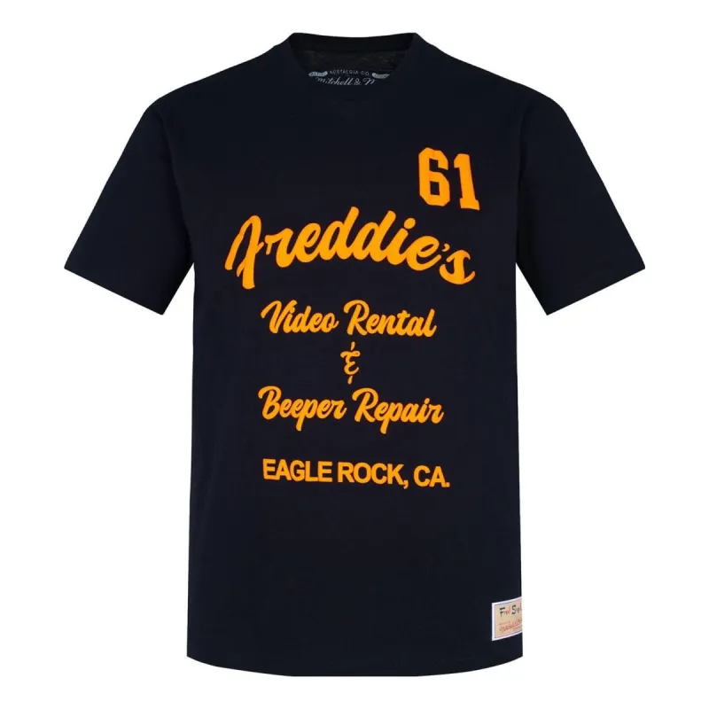 Mitchell & Ness x Fred Segal Freddies Video T-shirt 'Black' BMGTDD20081-MNNBLCK sold by KicksCrew