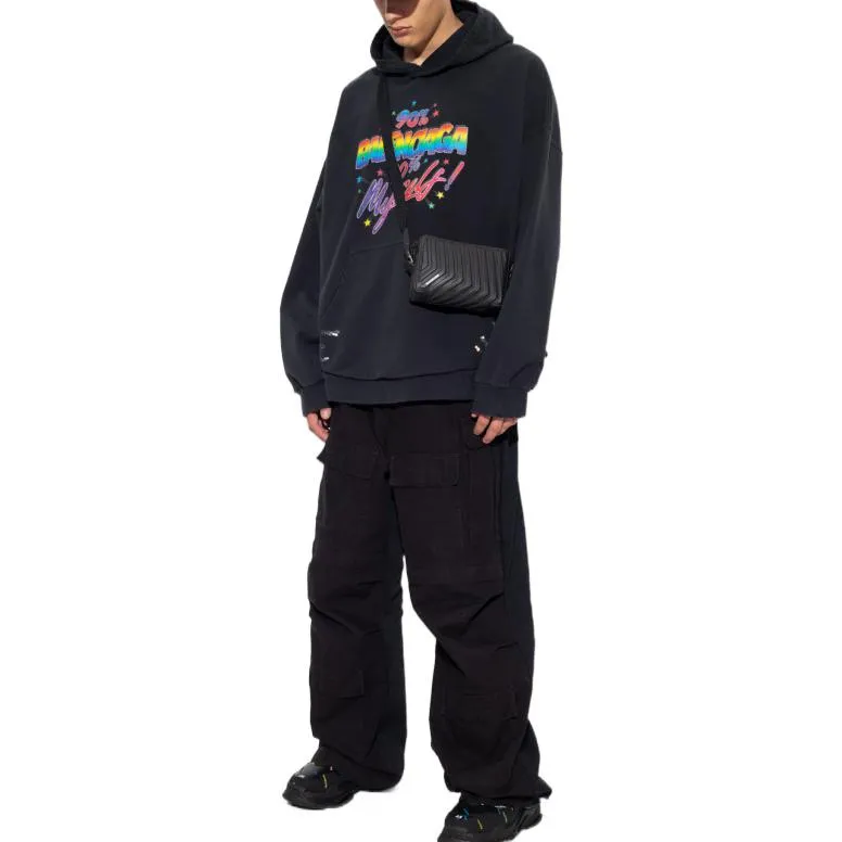 Balenciaga 90/10 Hoodie Wide Fit 'Washed Black' 674986TMVH41055 sold by KicksCrew product image thumbnail 3