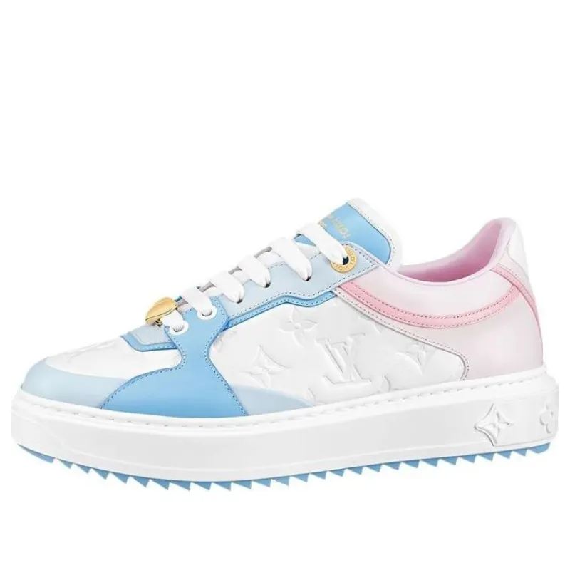 (WMNS) LOUIS VUITTON Time Out Sneakers 'White Monogram with Blue Pink' 1A9QB4 sold by KicksCrew
