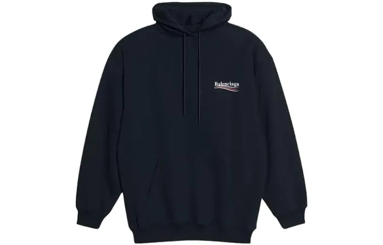 Balenciaga Embroidered Political Campaign Oversized Hoodie 'Black White' 620947TKVI91070 sold by KicksCrew product image thumbnail 2