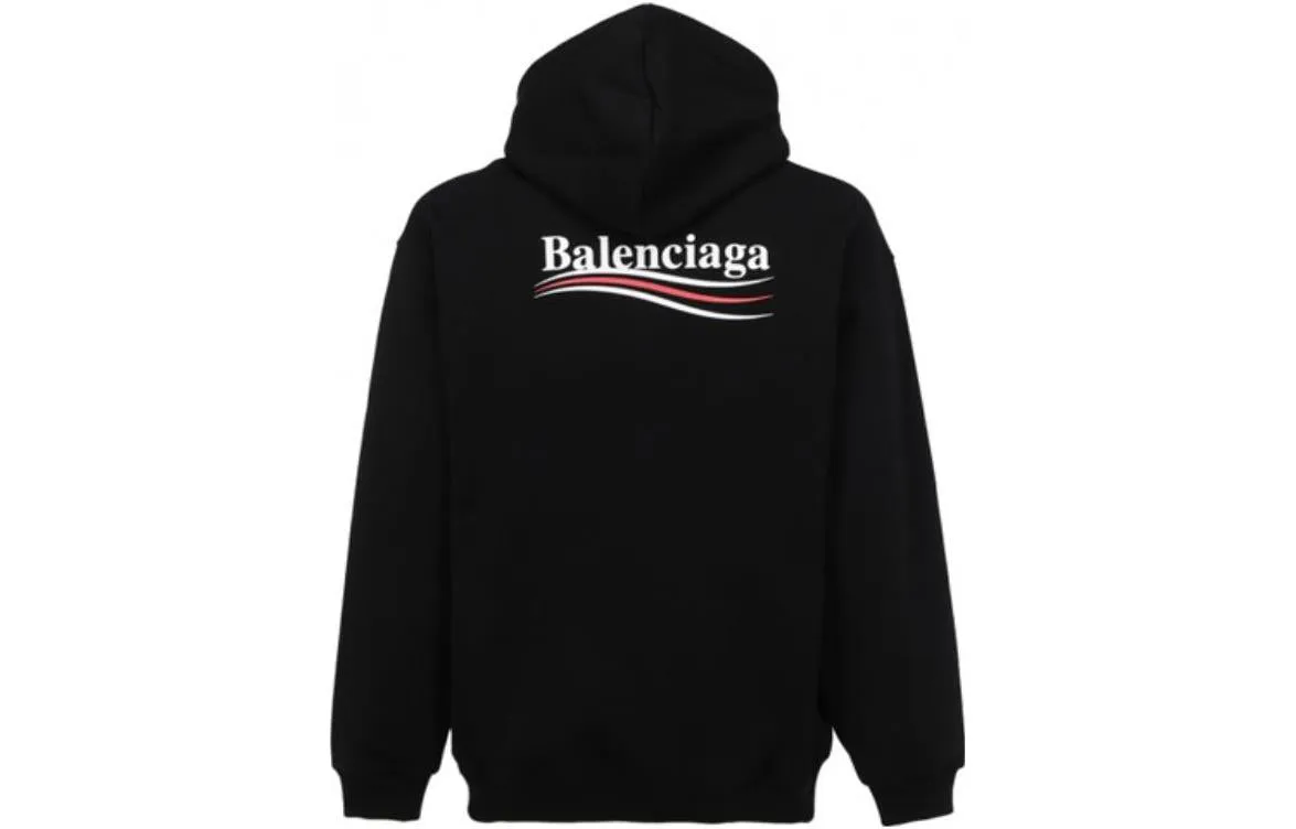Balenciaga Embroidered Political Campaign Oversized Hoodie 'Black White' 620947TKVI91070 sold by KicksCrew product image thumbnail 3