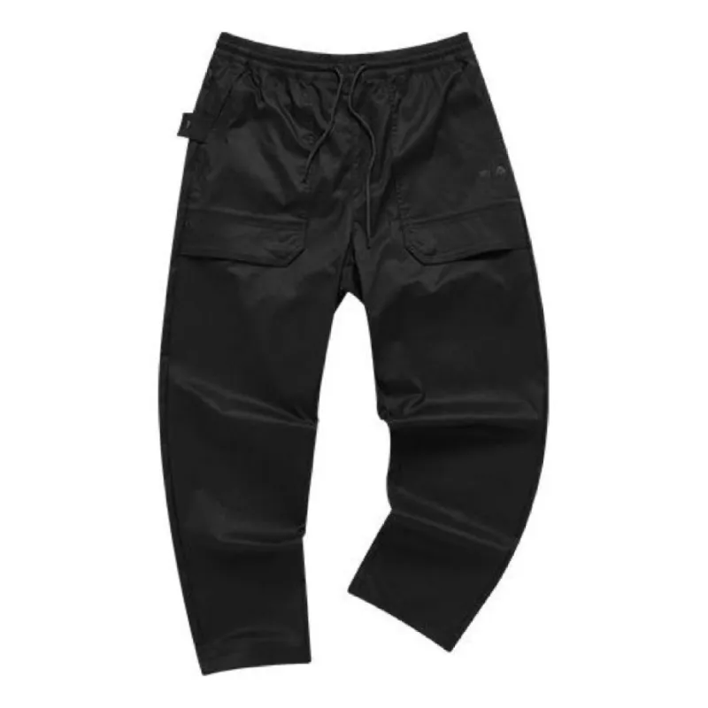 FILA FUSION Multi-Pocket Tapered Woven Drawstring Pants 'Black' T11M133806F-BK sold by KicksCrew